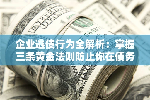 北京企业逃债行为全解析：掌握三条黄金法则防止你在债务乱局中“踩雷”